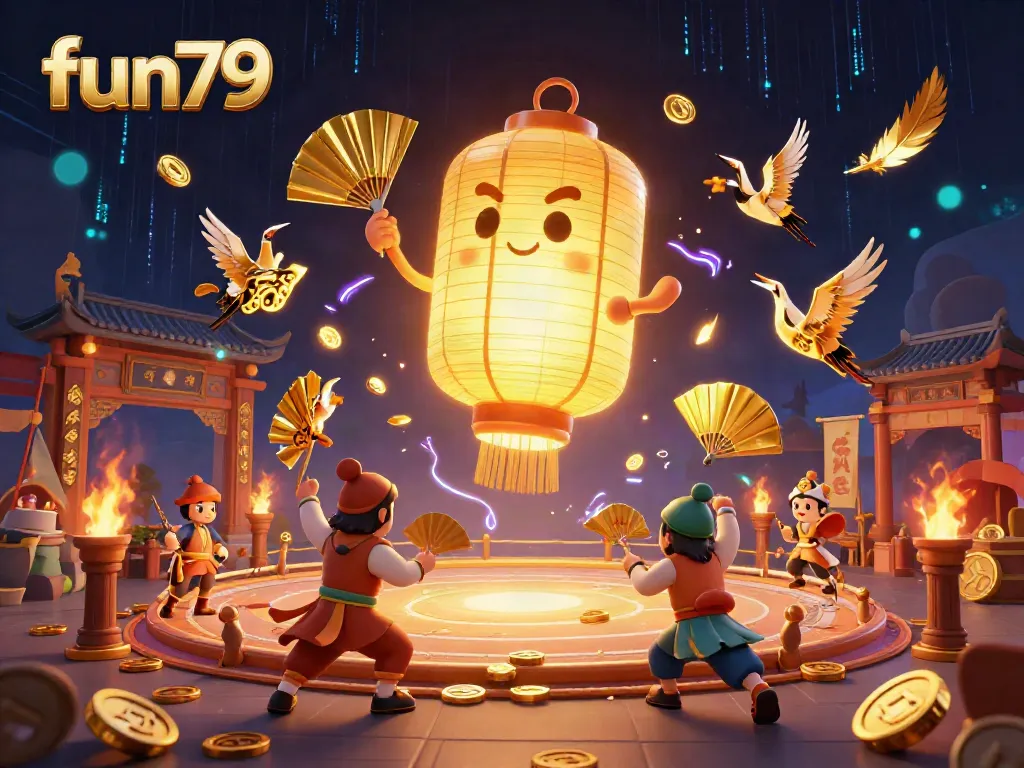 Engage in thrilling gaming at fun79 with dynamic characters in a vibrant casino scene.