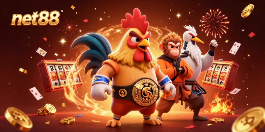 Experience exhilarating net88 action with vibrant characters amid dynamic gambling elements.