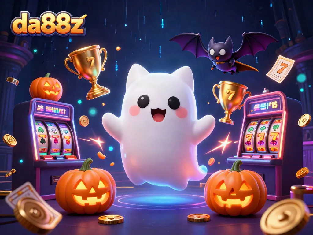 Experience thrilling gameplay with da88z as a friendly ghost cat and bat explore a haunted casino.