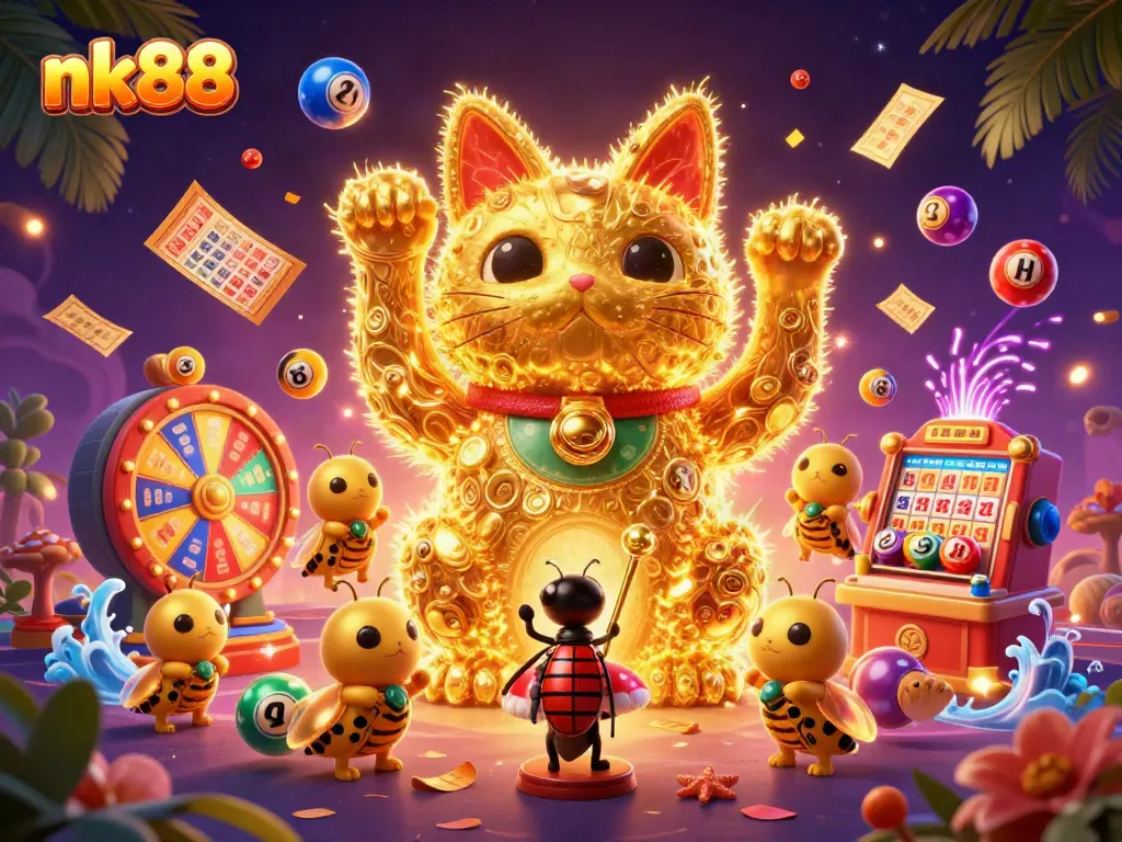 Experience the vibrant casino magic with nk88's lucky cat and dynamic game elements.