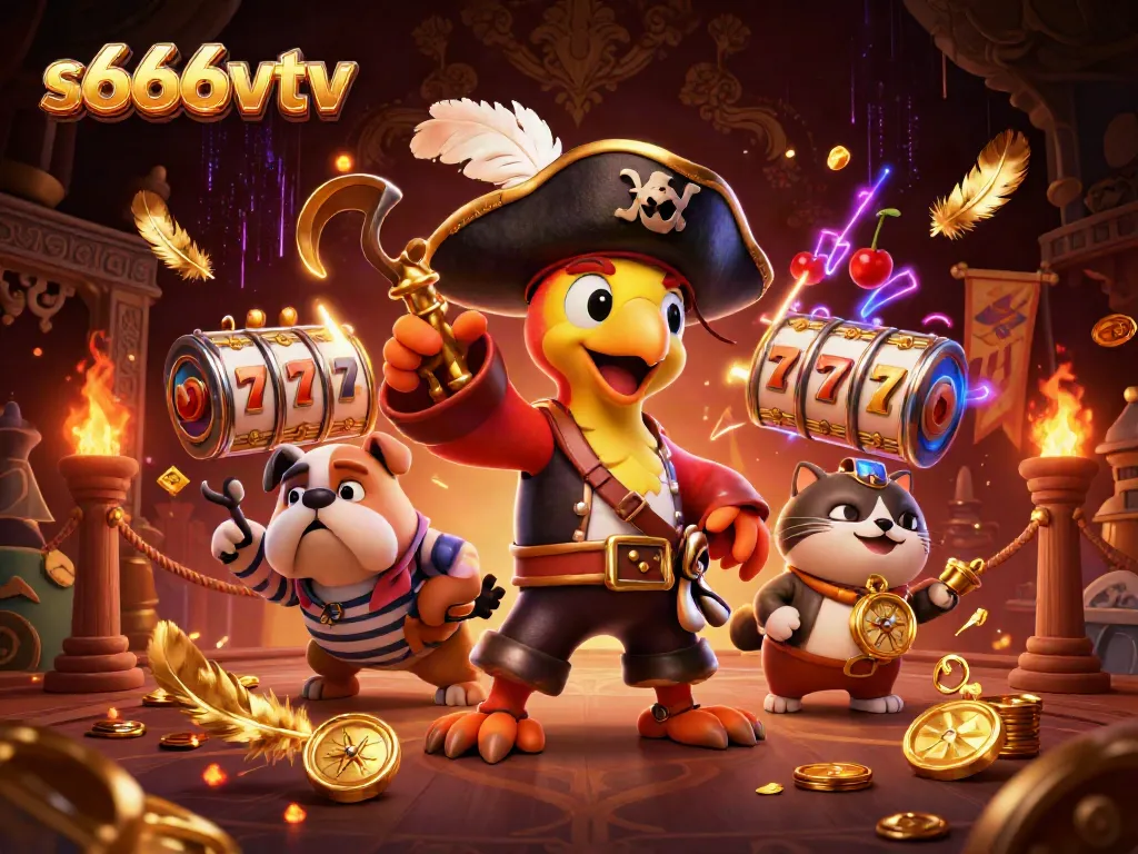 S666vtv enhances gameplay with vibrant casino elements and engaging characters in a rich setting.