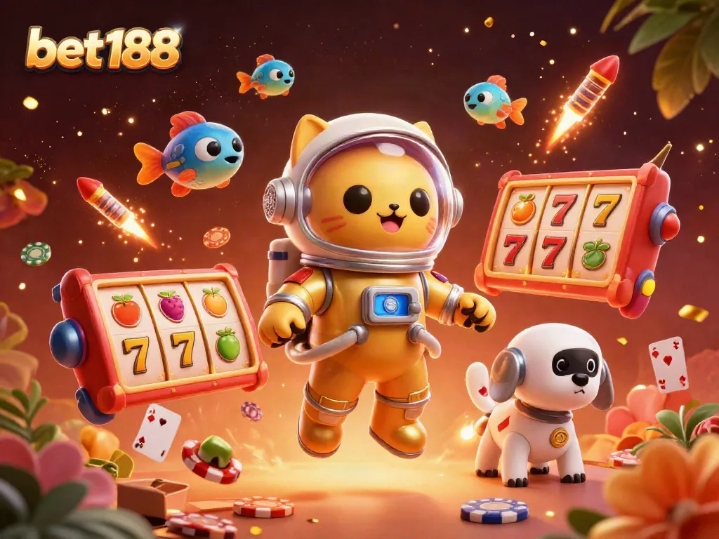 Engage in thrilling gameplay with bet188 featuring vibrant slot reels and dynamic characters.