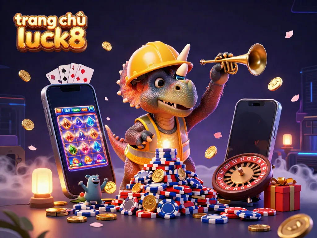Experience the excitement of trang chủ luck8 with vibrant casino elements and energetic characters celebrating wins!