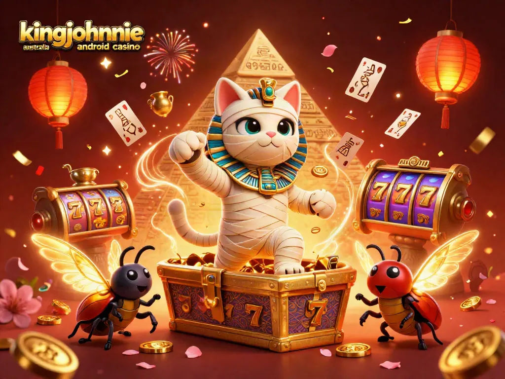 Experience the thrilling excitement at kingjohnnie australia android casino with vibrant slot reels and dynamic characters.