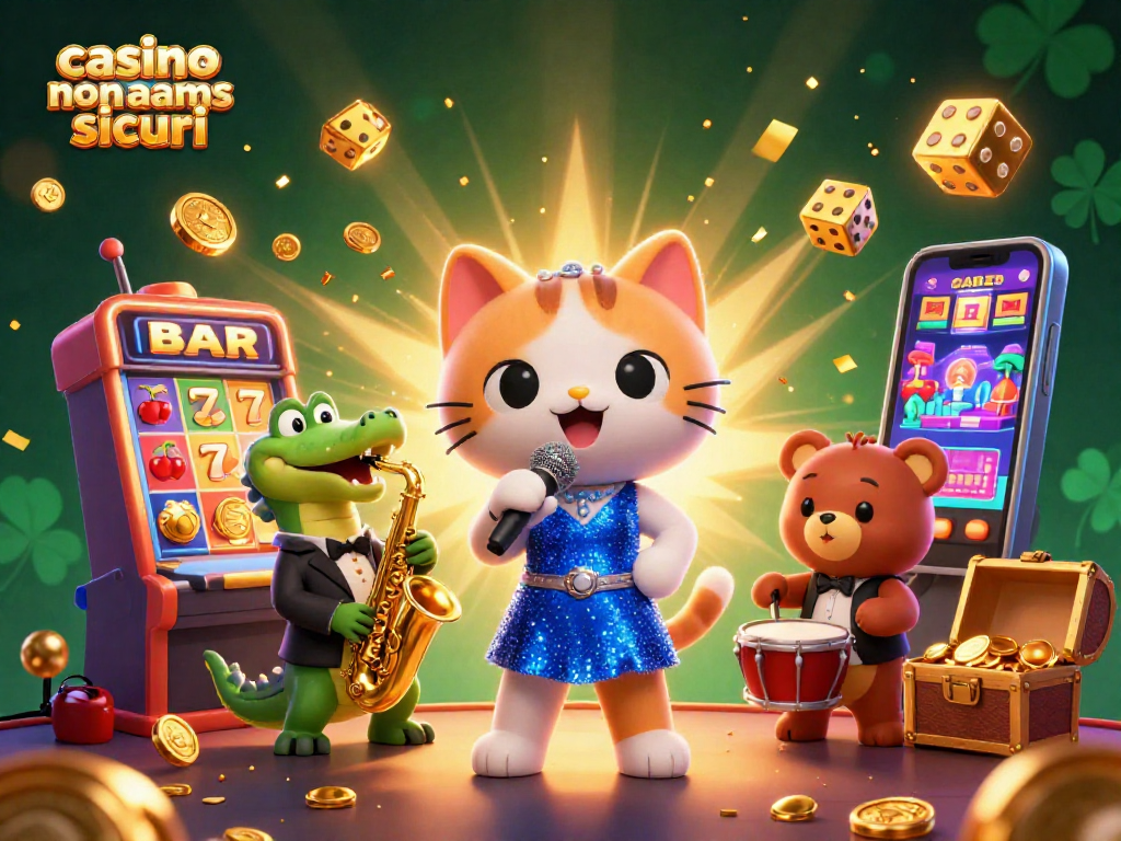 Gioca nei casino non AAMS sicuri con animali in un ambiente casinò vibrante e colorato.