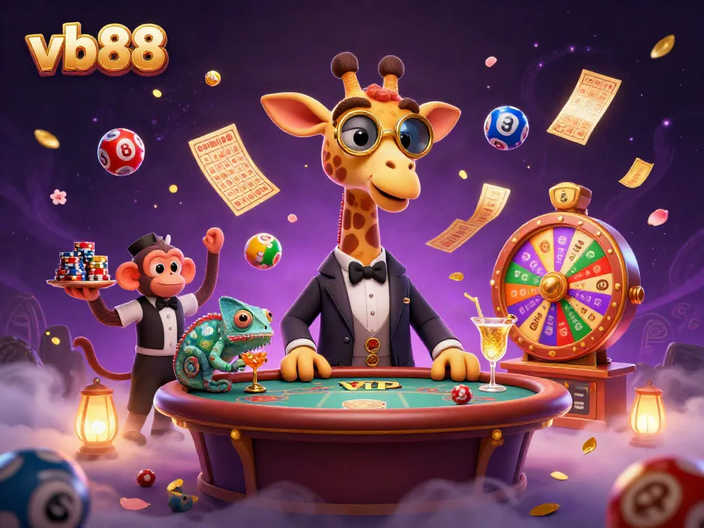 Experience the thrill of vb88 gaming with a vibrant 3D illustration showcasing high-stakes action.