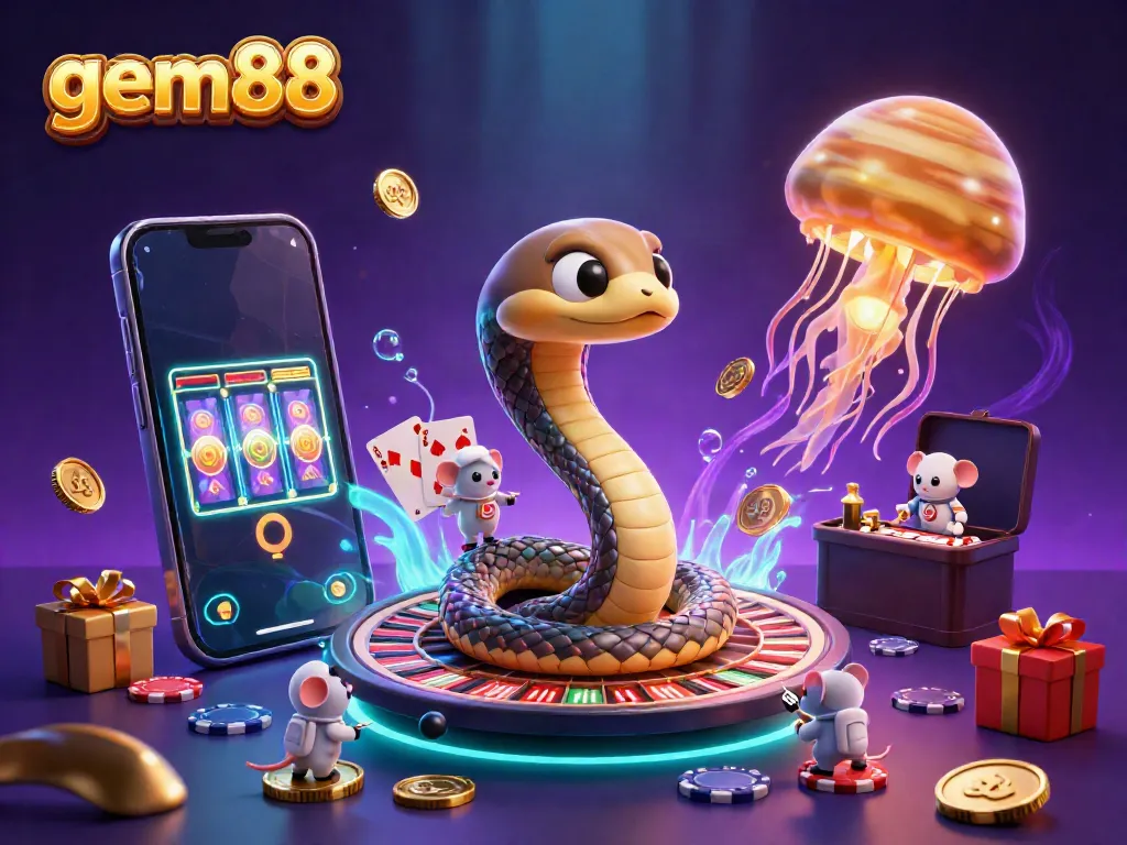Experience thrilling casino action with gem88, featuring a cosmic roulette and vibrant gaming elements.
